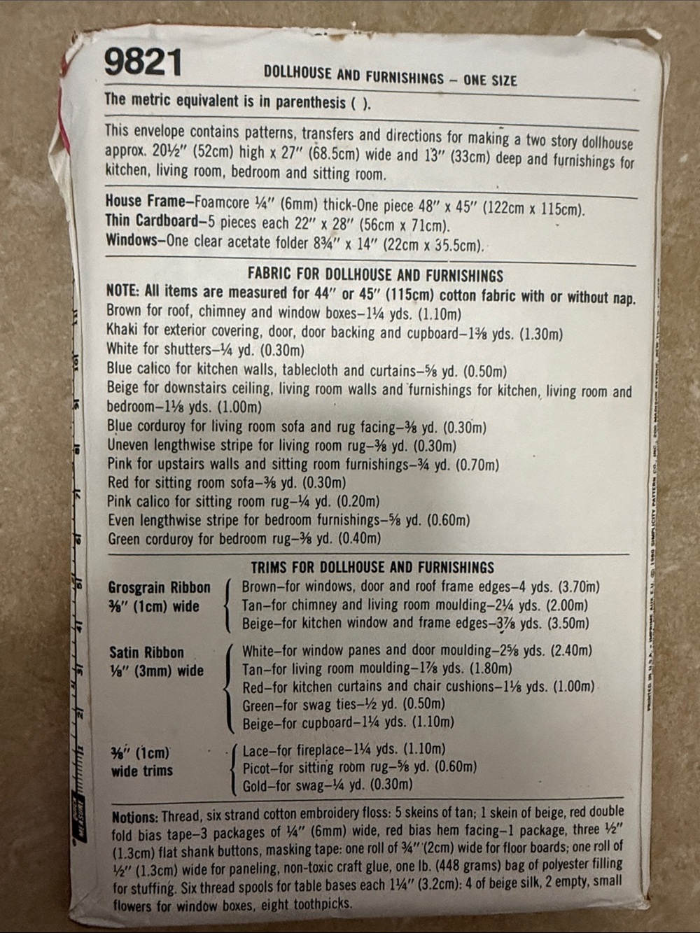 Simplicity Dollhouse Pattern - Picture 2 of 2